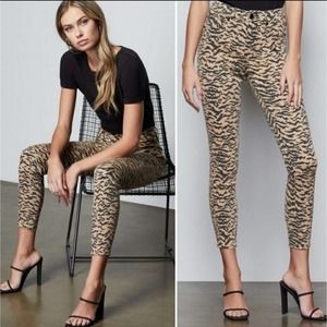 GOOD AMERICAN Jeans Good Waist Crop Zebra Print Size 12